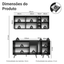 Armário de Cozinha Compacta 180 cm Preto Nice Madesa 01