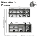 Armário de Cozinha Compacta 180 cm Suspenso Cinza Nice Madesa 04
