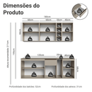 Armário de Cozinha Compacta 180 cm Suspenso Crema Nice Madesa 04