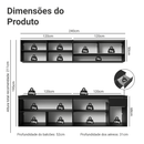 Armário de Cozinha Completa 260 cm Suspenso Preto Nice Madesa 04