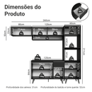 Armário de Cozinha Completa 260 cm Preto Nice Madesa 03