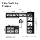 Armário de Cozinha Completa 260 cm Suspenso Preto Nice Madesa 11