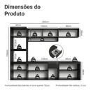 Armário de Cozinha Completa 260 cm Suspenso Preto Nice Madesa 015