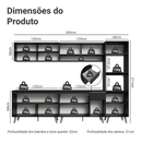 Armário de Cozinha Completa 300 cm Preto Nice Madesa 02