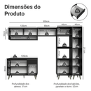 Armário de Cozinha Completa 300 cm Preto Nice Madesa 08
