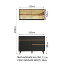 Armário de Cozinha Compacta 120cm Madesa Preto