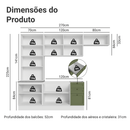 Armário de Cozinha Completa 270 cm Branco/Verde Vik Madesa 05