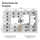 Armário de Cozinha Completa 340 cm Branco/Crema Vik Madesa 01