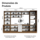 Armário de Cozinha Completa 340 cm Rustic/Branco Vik Madesa 01