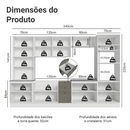 Armário de Cozinha Completa 340 cm Branco/Cinza Vik Madesa 01