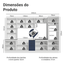 Armário de Cozinha Completa 340 cm Branco/Azul Vik Madesa 01