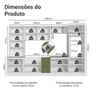 Armário de Cozinha Completa 340 cm Branco/Verde Vik Madesa 01