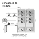 Conjunto Home Office 2 Armários Neo 1 Escrivaninha 2 Prateleiras Branco Madesa