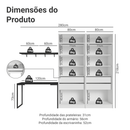 Conjunto Home Office 2 Armários Neo 1 Escrivaninha 2 Prateleiras Branco/Nero Madesa