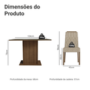 Conjunto Sala de Jantar Tampo de Vidro 4 Cadeiras Rustic/Imperial Pitanga Madesa