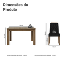 Conjunto Sala de Jantar Tampo de Vidro 4 Cadeiras Rustic/Oxford Pétala Madesa