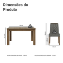 Conjunto Sala de Jantar Tampo de Vidro 4 Cadeiras Rustic/Silver Pétala Madesa