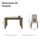 Conjunto Sala de Jantar Tampo de Vidro 4 Cadeiras Rustic/Imperial Pétala Madesa