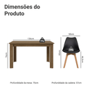 Conjunto Sala de Jantar Garda Mesa Tampo de Madeira 4 Cadeiras Rustic/Preto Madesa
