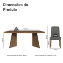 Conjunto Sala de Jantar Tampo de Madeira 4 Cadeiras Rustic/Silver Arles Madesa