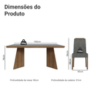 Conjunto Sala de Jantar Tampo de Madeira 4 Cadeiras Rustic/Cinza/Silver Arles Madesa