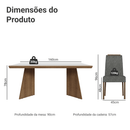Conjunto Sala de Jantar Tampo de Madeira 4 Cadeiras Rustic/Branco/Silver Arles Madesa
