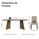 Conjunto Sala de Jantar Tampo de Madeira 4 Cadeiras Rustic/Branco/Imperial Arles Madesa
