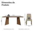 Conjunto Sala de Jantar Tampo de Madeira 4 Cadeiras Rustic/Crema/Imperial Arles Madesa