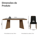 Conjunto Sala de Jantar Tampo com Vidro 4 Cadeiras Rustic/Oxford Todi Madesa