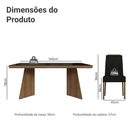 Conjunto Sala de Jantar Tampo com Vidro 4 Cadeiras Rustic/Preto/Oxford Todi Madesa