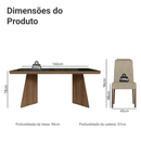 Conjunto Sala de Jantar Tampo com Vidro 4 Cadeiras Rustic/Preto/Imperial Todi Madesa
