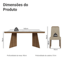 Conjunto Sala de Jantar Tampo com Vidro 4 Cadeiras Rustic/Branco/Imperial Todi Madesa