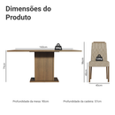 Conjunto Sala de Jantar Tampo de Madeira 6 Cadeiras Rustic/Imperial Bosque Madesa
