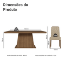 Conjunto Sala de Jantar Tampo de Madeira 6 Cadeiras Rustic/Imperial Assis Madesa