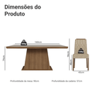 Conjunto Sala de Jantar Tampo de Madeira 6 Cadeiras Rustic/Crema/Imperial Assis Madesa