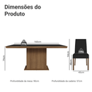 Conjunto Sala de Jantar Tampo de Madeira 6 Cadeiras Rustic/Preto/Oxford Grasse Madesa