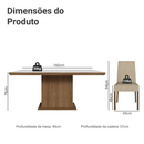 Conjunto Sala de Jantar Tampo de Madeira 6 Cadeiras Rustic/Branco/Imperial Grasse Madesa