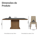 Conjunto Sala de Jantar Tampo de Madeira 6 Cadeiras Rustic/Preto/Imperial Luso Madesa