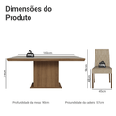 Conjunto Sala de Jantar Tampo de Madeira 6 Cadeiras Rustic/Crema/Imperial Luso Madesa
