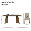 Conjunto Sala de Jantar Tampo de Madeira 6 Cadeiras Rustic/Imperial Sarlat Madesa
