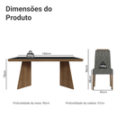 Conjunto Sala de Jantar Tampo de Madeira 6 Cadeiras Rustic/Preto/Silver Sarlat Madesa