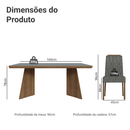 Conjunto Sala de Jantar Tampo de Madeira 6 Cadeiras Rustic/Cinza/Silver Sarlat Madesa