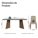 Conjunto Sala de Jantar Tampo com Vidro 6 Cadeiras Rustic/Branco/Imperial Pienza Madesa