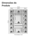 Guarda-Roupa Modulado 160 cm 4 Portas Branco Neo Madesa