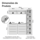 Conjunto Quarto com 1 Guarda-Roupa Neo 2 Aéreos 2 Cômodas Branco Madesa 01