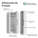 Guarda-Roupa Modulado de Canto 3 Portas com Espelhos Branco Neo Madesa