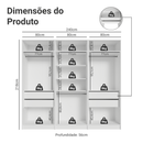 Guarda-Roupa Modulado 240 cm 6 Portas com Espelhos 4 Gavetas Branco Neo Madesa 02