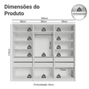 Guarda-Roupa Modulado 240 cm 6 Portas com Espelhos 6 Gavetas Branco Neo Madesa 04