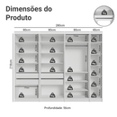 Guarda-Roupa Modulado 280 cm 7 Portas com Espelhos 4 Gavetas Branco Neo Madesa 01