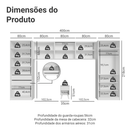 Quarto Infantil com 2 Guarda-Roupas Neo 3 Aéreos 1 Mesa de Cabeceira Branco Madesa